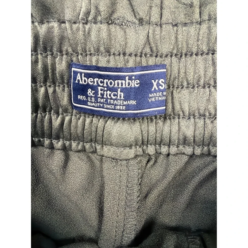Abercrombie & Fitch Olive Green Paperbag Waist Pull On Pants XS Sheen Finish‎